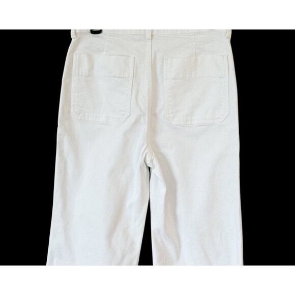 J. Crew Women's Sailor Slim Wide Leg Ankle Jeans White Crest Buttons Size 28 NWT - Picture 5 of 8